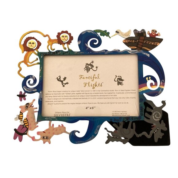Silvestri Karen Rossi Fanciful Flights Noah's Arc Metal Picture Frame 4x6 Signed - Picture 1 of 7
